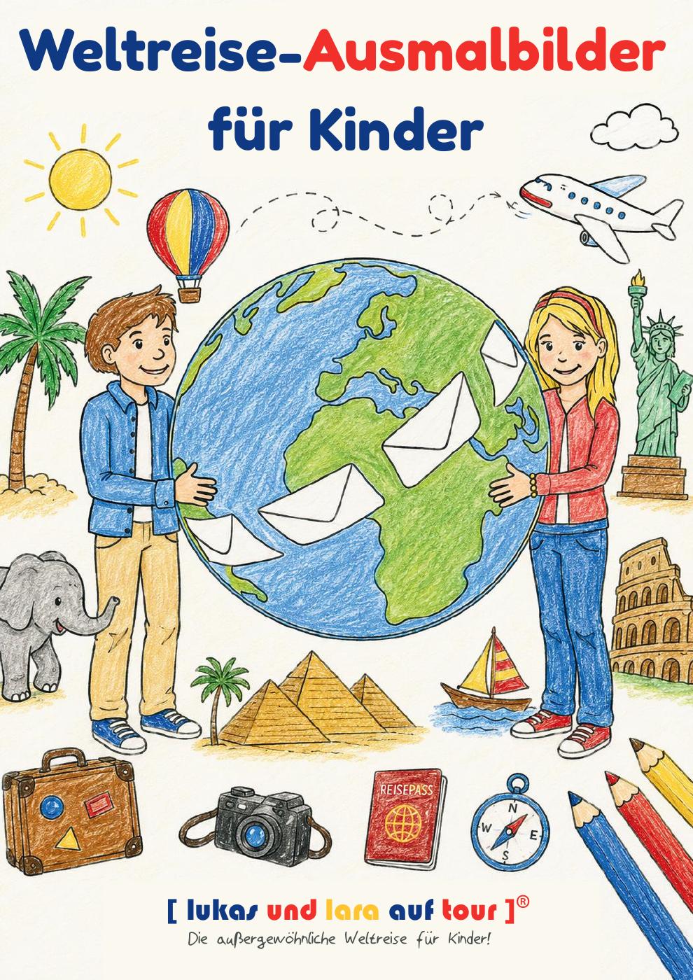 Vorschau Ausmalbild Weltreise