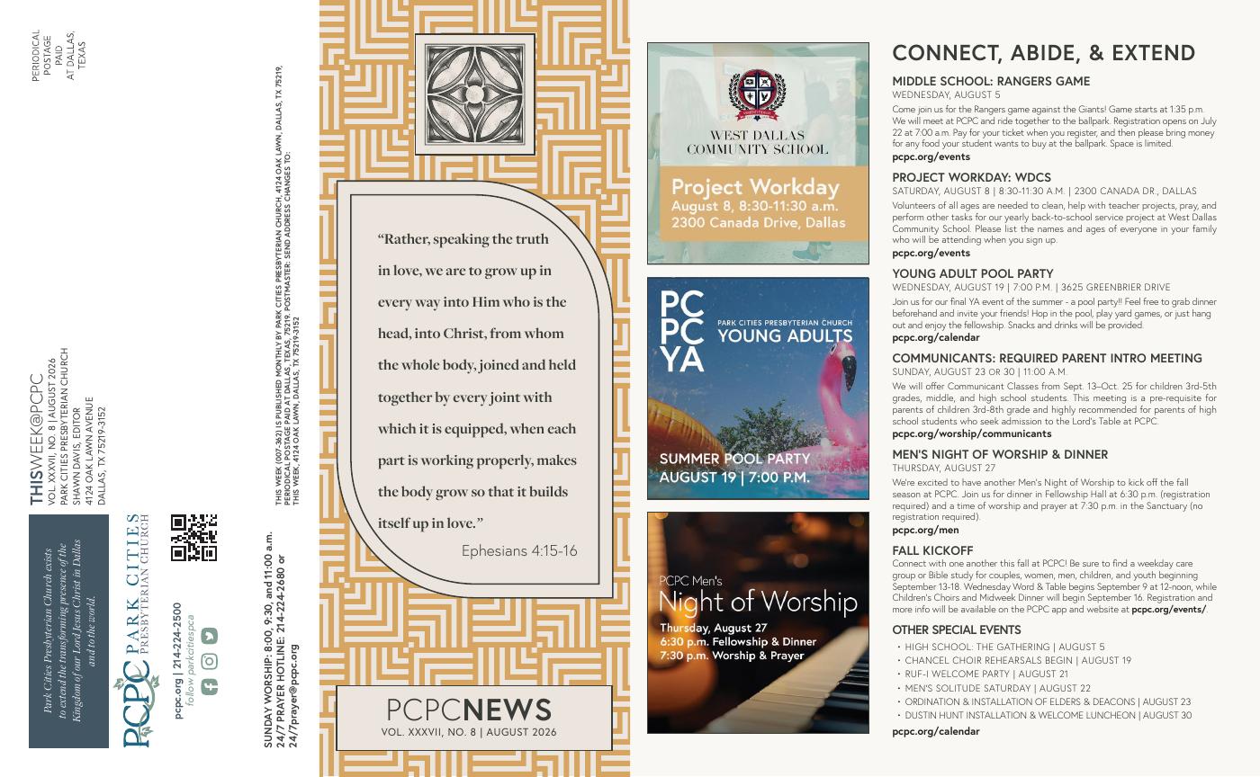 PCPC News: August 2026